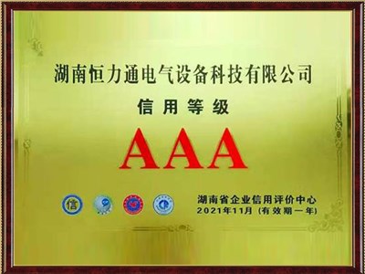 2021年湖南省企業(yè)信用等級(jí)AAA